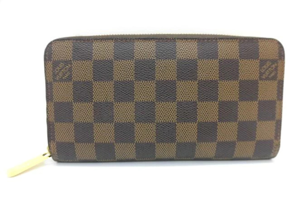 LOUIS VUITTON Zippy Wallet Round Zipper Long Damier Ebene Brown